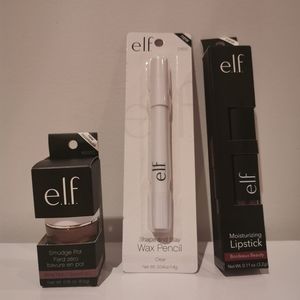 Elf trio bundle - Eyeshadow pot, wax stick(clear) and lipstick